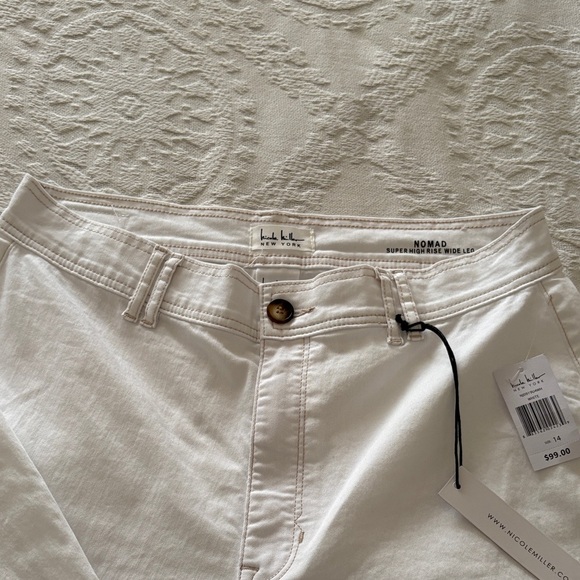 BNWT Elegant White Women's Nomad Super High Rise Wide Leg by Nicole Miller - Picture 3 of 10